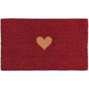 Clayre & Eef Deurmat 75x45 cm Rood Kokos Hart