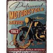 Clayre & Eef Tekstbord 25x33 cm Blauw Geel IJzer