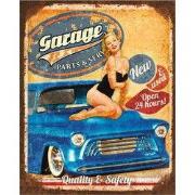 Clayre & Eef Tekstbord 20x25 cm Blauw IJzer Auto