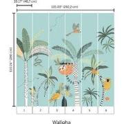 Gebungel in de jungle - Kinderbehang - 292,2 cm x 280 cm - Walloha