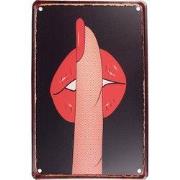 Clayre & Eef Wanddecoratie 20x30 cm Rood Zwart Metaal