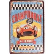 Clayre & Eef Wanddecoratie 20x30 cm Blauw Rood Metaal