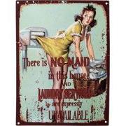 Clayre & Eef Tekstbord 25x1x33 cm Groen IJzer Vrouw