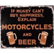 Clayre & Eef Tekstbord 25x20 cm Zwart IJzer Bier