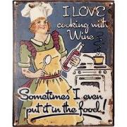 Clayre & Eef Tekstbord 20x25 cm Geel IJzer