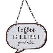 Clayre & Eef Tekstbord 18x1x14 cm Wit Zwart IJzer