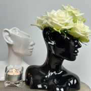 Vaas Zwart - Gezicht Vaas - Keramische Vaas Zwart