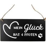 Clayre & Eef Tekstbord 30x15 cm Zwart Metaal