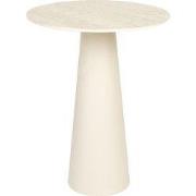 Bijzettafel Rond - Beige Keramiek - 40x40x52cm - karula