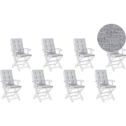 MAUI PREMIUM - Tuinkussen set 8 stuks - Grijsmelange - Polyester