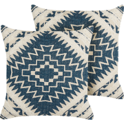 SAFI  - Sierkussen set van 2 - Blauw - 50 x 50 cm - Katoen