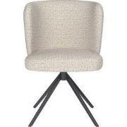 Eetkamerstoel Stan Off-White Metalen Swivel - Giga Meubel
