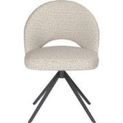 Eetkamerstoel Off White - Metaal Zwart - Mick