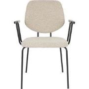 Eetkamerstoel Beige - Incl. Armleuning - Zelo - Set van 2