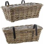 balkonbak rotan 41x22h15cm grijs split Van der Leeden