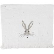 Clayre & Eef Gastendoekje 40x66 cm Wit Katoen Konijn