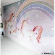 Eenhoorn sprookje - Kinderbehang - 292,2 cm x 280 cm - Walloha