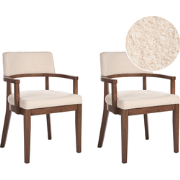 DALBO - Eetkamerstoel set van 2 - Donkerbruin/Lichtbeige - Bouclé