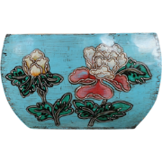 Fine Asianliving Antique Chinese Wooden Handpainted Basket Blue