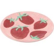 Deco Plate- Strawberries - Pink/ Red- 17,5x17,5x2cm