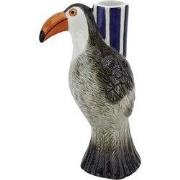 Candle holder - Toucan - Violet/Grey/Orange - 8,5x7x16cm