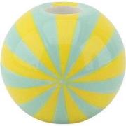 Candle holder - Swirl- Dolomite -  Yellow/Mint- 10x10x10cm