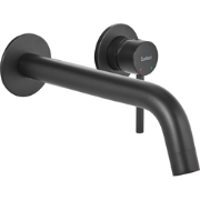 ISHINCA - Wandgemonteerde mengkraan - Zwart - Messing