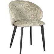 LABEL51 Eetkamerstoel Logan - Beige - Elegance - Zwart Metalen Frame