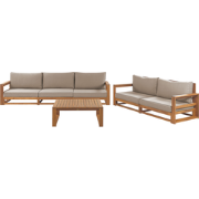TIMOR II - Tuinset voor 5 - Taupe - Gecertificeerd Acaciahout
