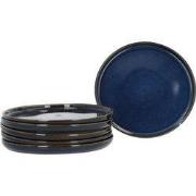 Ontbijtborden Terre set 6 stuks Geglazuurd Keramiek 21 cm - Blauw