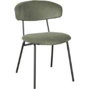 LABEL51 Eetkamerstoel Zack - Forest - Ribcord - Zwart Metalen Frame