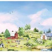 Op de boerderij - Kinderbehang - 292,2 cm x 280 cm - Walloha