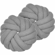 AKOLA - Sierkussen set van 2 - Grijs - Bouclé