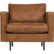 WOOOD Rodeo Classic Fauteuil - Recycle Leer - Cognac - 83x98x88