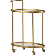 WOOOD Push Trolley - Metaal -  Antique Brass - 86x67x35