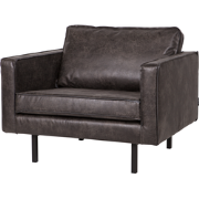 WOOOD Rodeo Fauteuil - Eco-leder - Zwart - 85x105x86