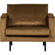 WOOOD Rodeo Fauteuil - Velvet - Honing Geel - 85x105x86