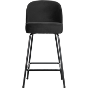 WOOOD Vogue Barstoel - Velvet - Zwart - 89x50x55
