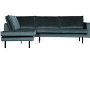 WOOOD Rodeo Hoekbank Links - Velvet - Teal - 85x266x213
