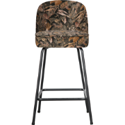 WOOOD Vogue Barkruk - Polyester - Bouguet Zwart - 89x50x55