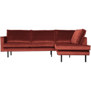 WOOOD Rodeo Hoekbank Rechts - Velvet - Chestnut - 85x266x86/213