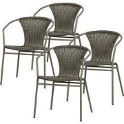 WOOOD Weston Stoelen Buiten - Rattan/Metaal - Jungle - Set van 4