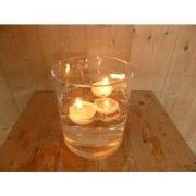 Drijfkaarsen 3 stuks Cadeau set wit in hoge cilder vaas I