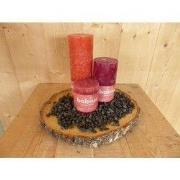 Kaarsen set Bolsius 3 stuk rode en donker rode tinten met zwarte steen...