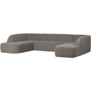 WOOOD Sloping U-Vorm Bank - Polyester - Grijs Melange