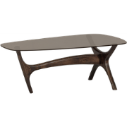 WOOOD Flash Salontafel - Glas/Hout - Walnoot - 42x110x60