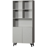 WOOOD Carved 2-Deurs Opbergkast - Hout - Mist - 200x90x37