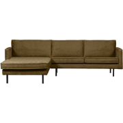 WOOOD Chaise Longue Links Rodeo - Velvet - Brass - 85x300x155