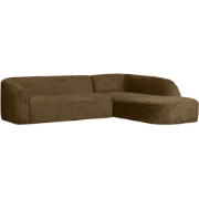 WOOOD Sloping Hoekbank Rechts - Velvet - Brass - 77x274x87/225