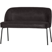 WOOOD Vogue Eetbank - Leer - Zwart - 83x120x59